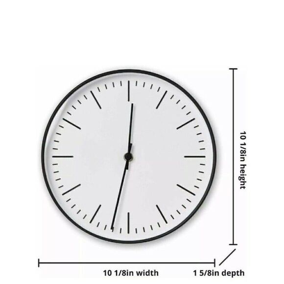 RCA RCWC10BW Wall Clock, 10" Round - Black New in Box - Picture 3 of 6